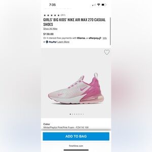 GIRLS' NIKE AIR MAX 270